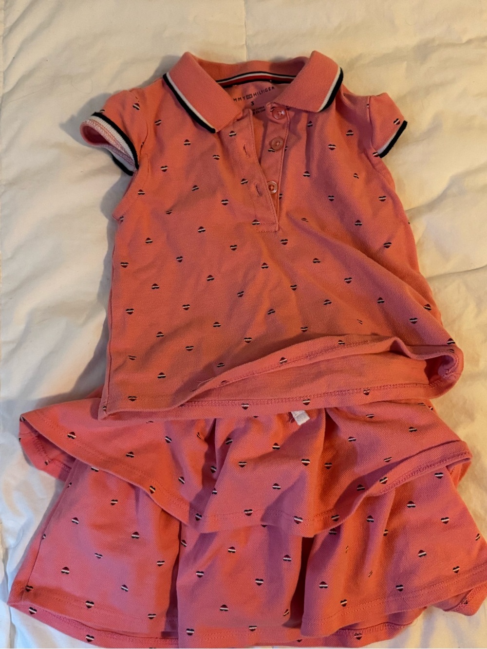 Tommy Hilfiger Coral Pink Polo Dress with Mini Logo